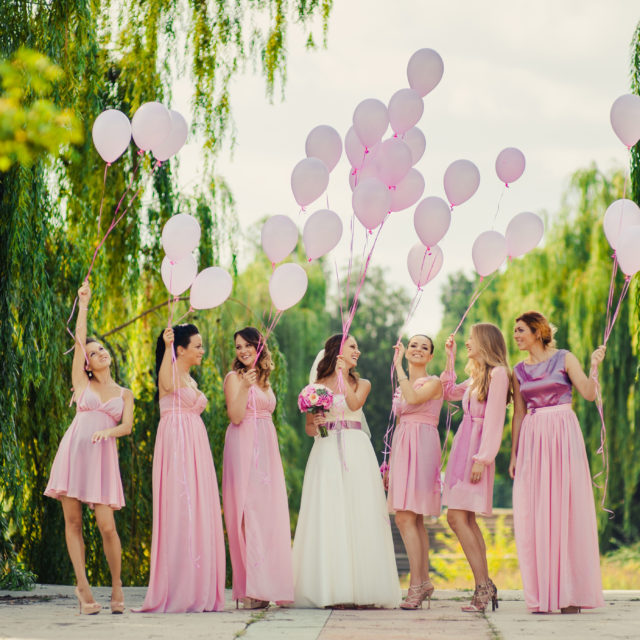 bridesmaid matching dresses picture